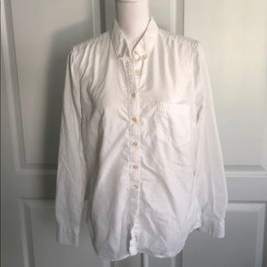 Gap White Shrunken Boyfriend Shirt Large